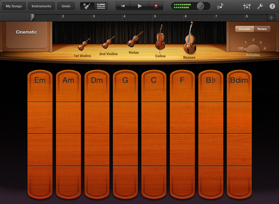 GarageBand iPad音乐应用界面设计，来源自黄蜂网https://woofeng.cn/ipad/