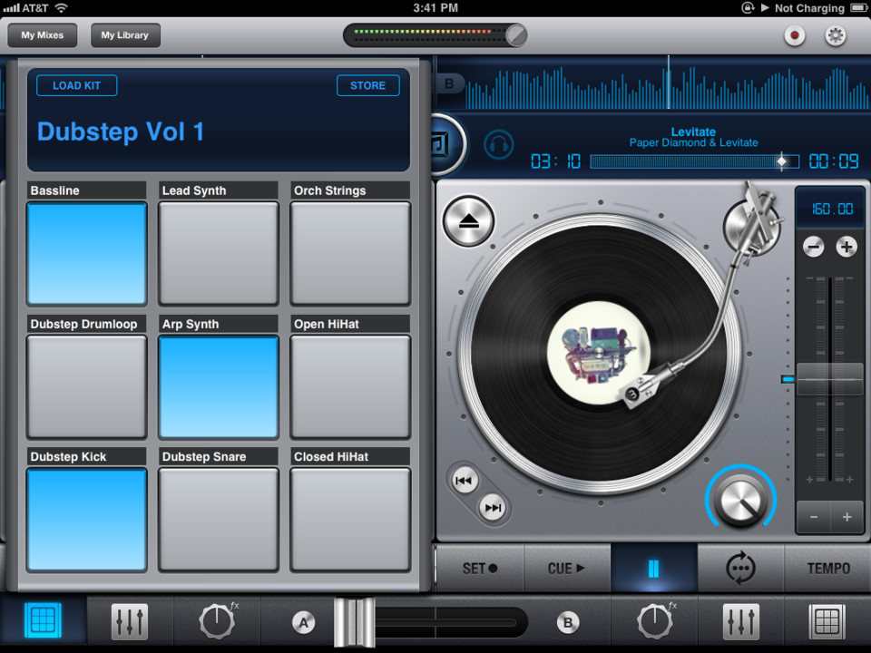 MIXR DJ iPad音乐应用程序界面设计，来源自黄蜂网https://woofeng.cn/ipad/