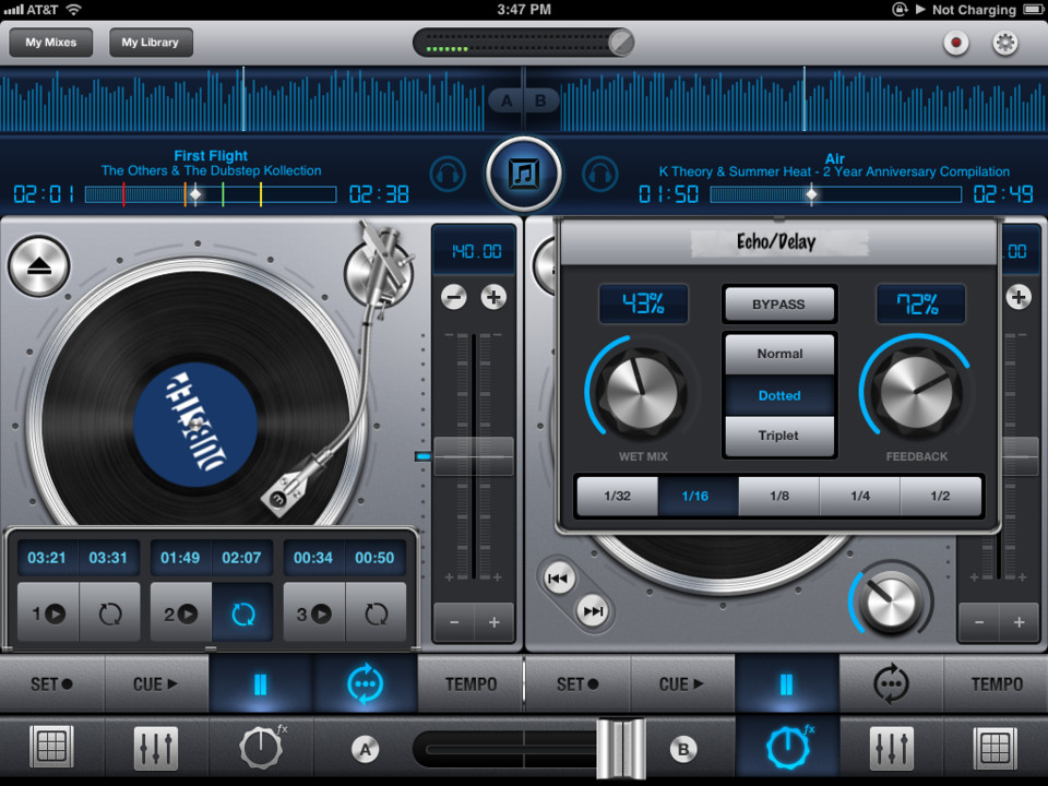 MIXR DJ iPad音乐应用程序界面设计，来源自黄蜂网https://woofeng.cn/ipad/