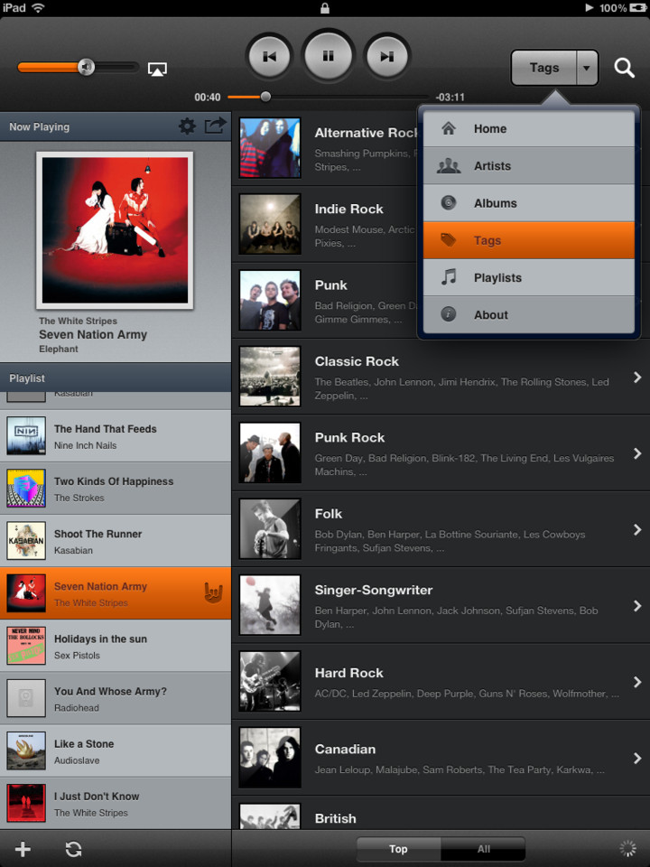 Groove 2音乐播放器iPad界面设计，来源自黄蜂网https://woofeng.cn/ipad/