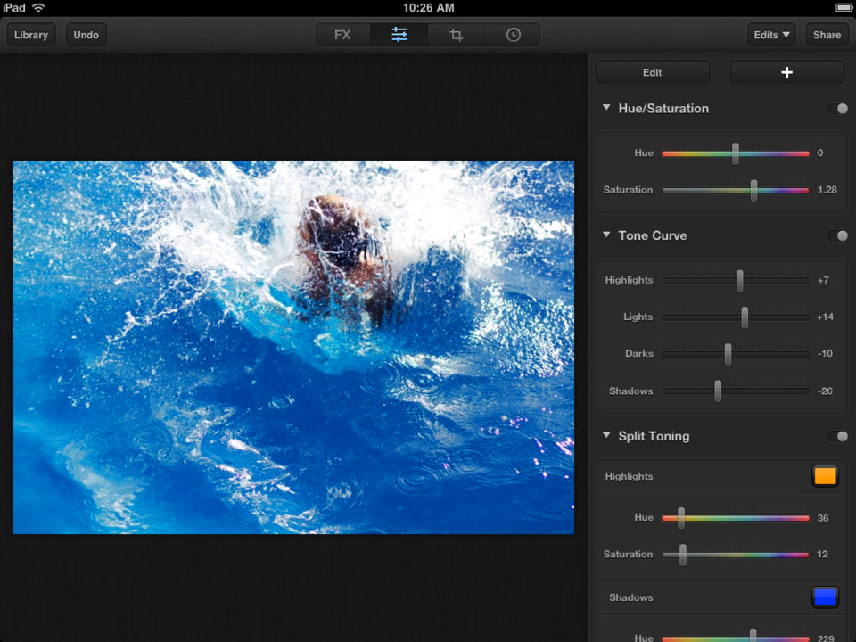 Luminance照片编辑应用iPad版界面设计，来源自黄蜂网https://woofeng.cn/ipad/