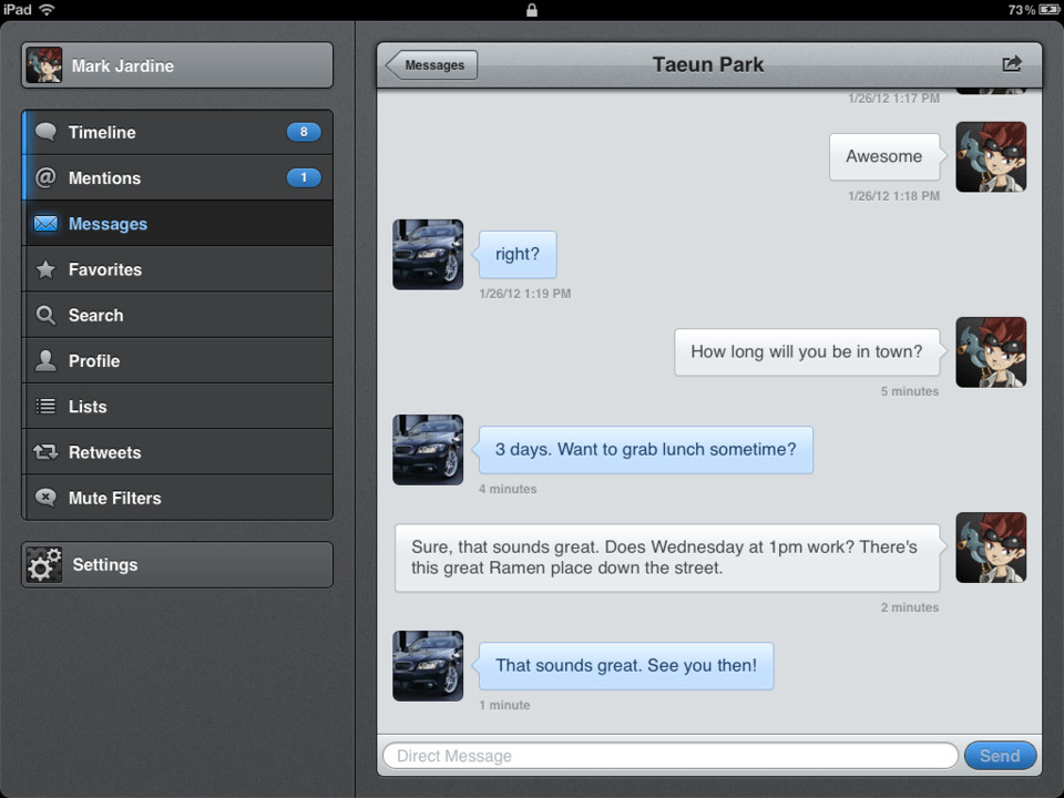 Tweetbot iPad的Twitter客户端界面设计，来源自黄蜂网https://woofeng.cn/ipad/