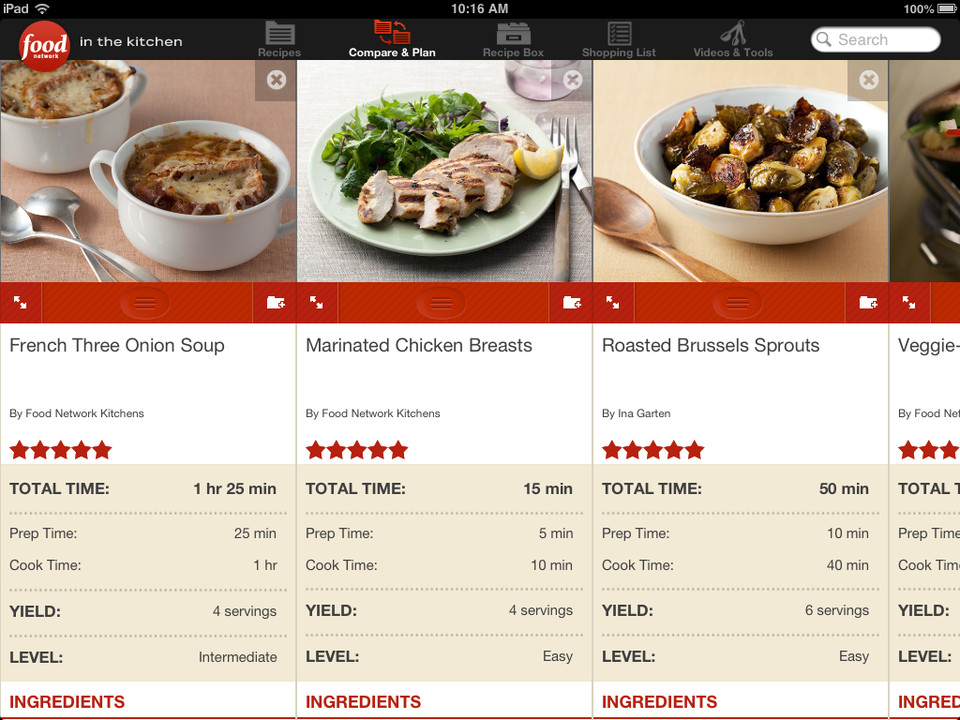 厨房里的食物网iPad应用界面设计，来源自黄蜂网https://woofeng.cn/ipad/