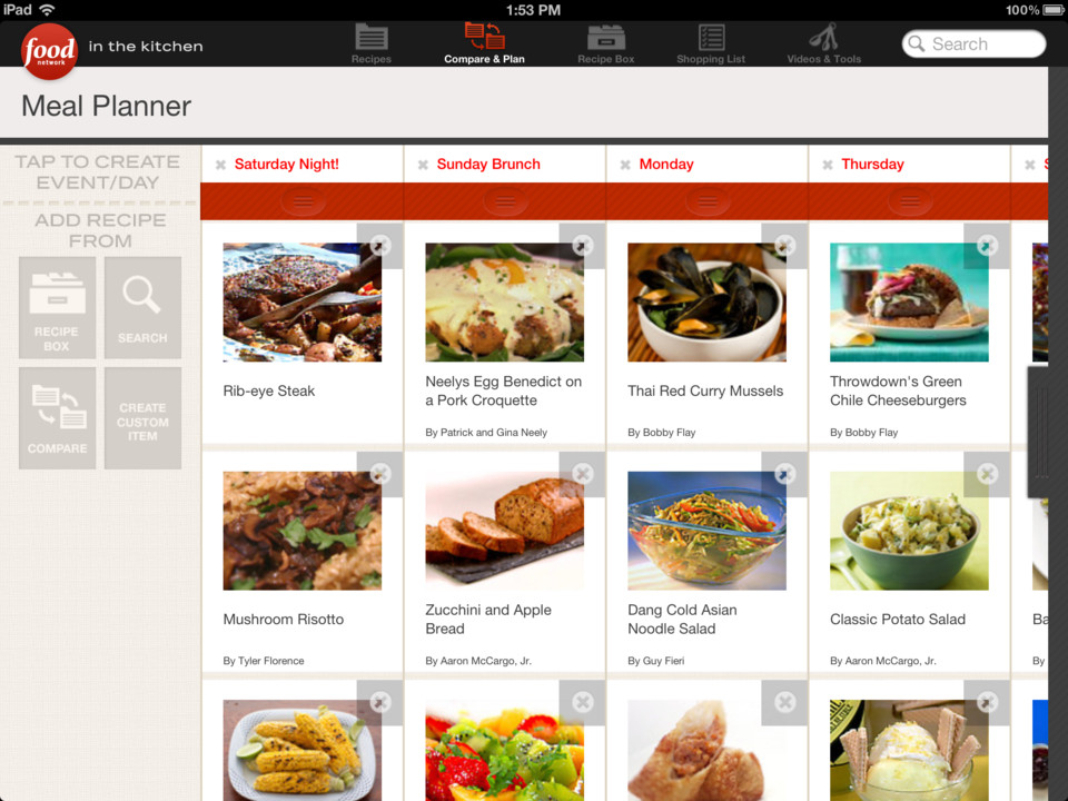 厨房里的食物网iPad应用界面设计，来源自黄蜂网https://woofeng.cn/ipad/