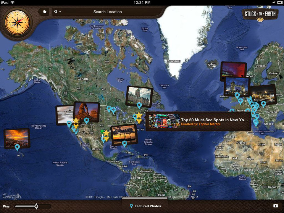 停留在地球世界旅游指南iPad应用界面设计，来源自黄蜂网https://woofeng.cn/ipad/