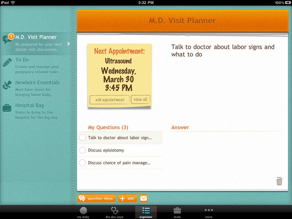美国婴儿杂志iPad应用程序界面设计，来源自黄蜂网https://woofeng.cn/ipad/