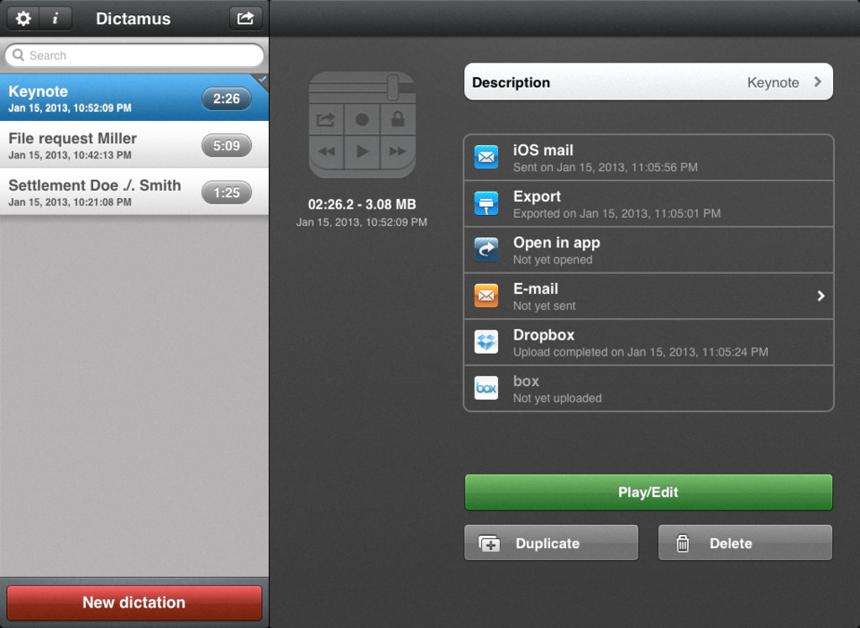 Dictamus听写和发送iPad应用界面设计，来源自黄蜂网https://woofeng.cn/ipad/