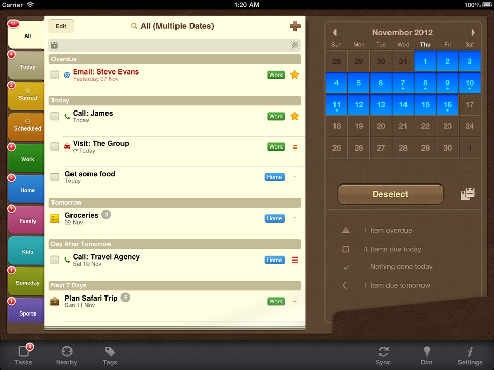 2Do任务管理器iPad应用程序界面设计，来源自黄蜂网https://woofeng.cn/ipad/