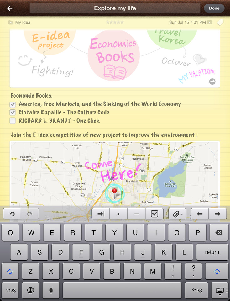 Awesome Note笔记待办事项iPad应用程序界面设计，来源自黄蜂网https://woofeng.cn/ipad/