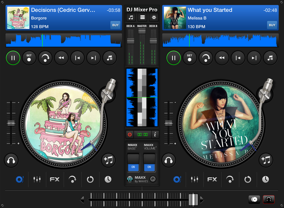 专业DJ调音台iPad应用程序界面设计，来源自黄蜂网https://woofeng.cn/ipad/