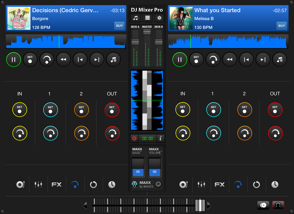 专业DJ调音台iPad应用程序界面设计，来源自黄蜂网https://woofeng.cn/ipad/