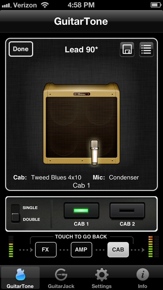 GuitarTone功放和效果手机应用界面设计，来源自黄蜂网https://woofeng.cn/mobile/