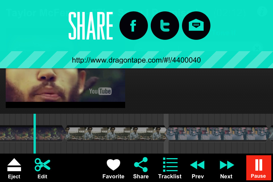 Dragontape视频混音应用手机界面设计，来源自黄蜂网https://woofeng.cn/mobile/