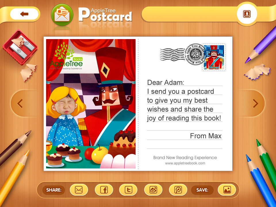 胡桃夹子儿童读物应用iPad界面设计，来源自黄蜂网https://woofeng.cn/ipad/
