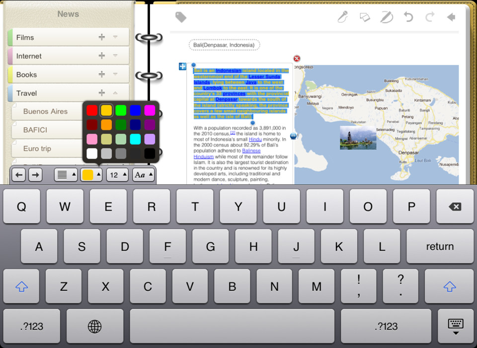 MobileNoter笔记应用程序iPad界面设计，来源自黄蜂网https://woofeng.cn/ipad/