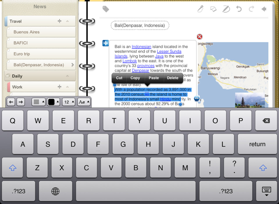 MobileNoter笔记应用程序iPad界面设计，来源自黄蜂网https://woofeng.cn/ipad/