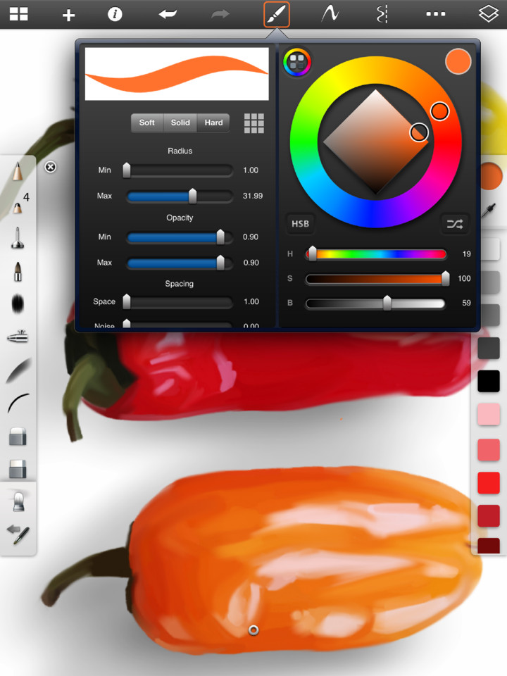 SketchBook Pro绘图应用iPad界面设计，来源自黄蜂网https://woofeng.cn/ipad/