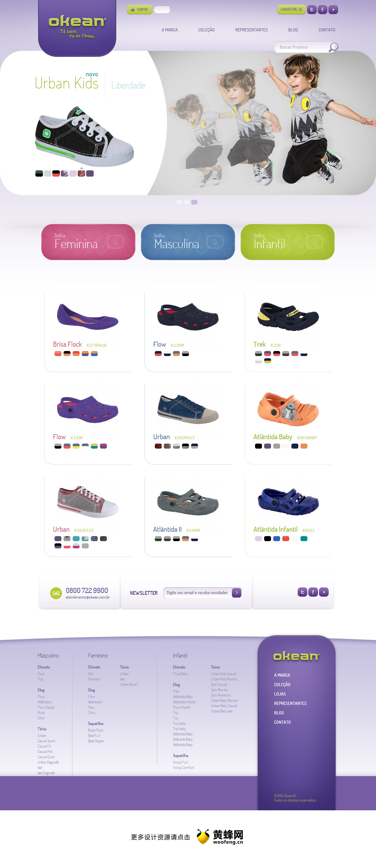 Okean鞋子品牌网站，来源自黄蜂网https://woofeng.cn/web/
