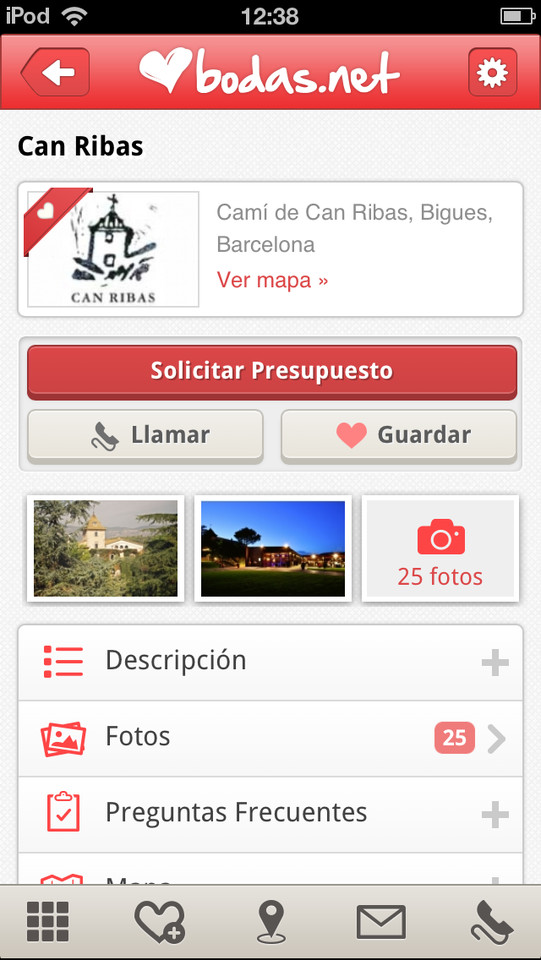 Bodas西班牙的婚礼手机应用界面设计，来源自黄蜂网https://woofeng.cn/mobile/