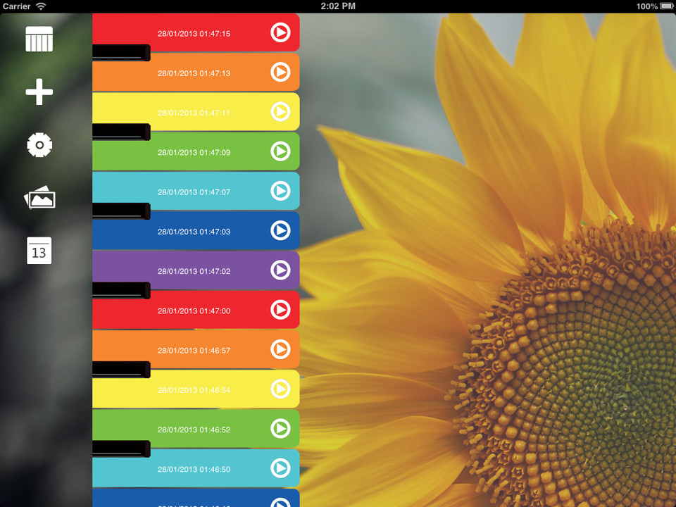 钢琴日记iPad应用程序界面设计，来源自黄蜂网https://woofeng.cn/ipad/