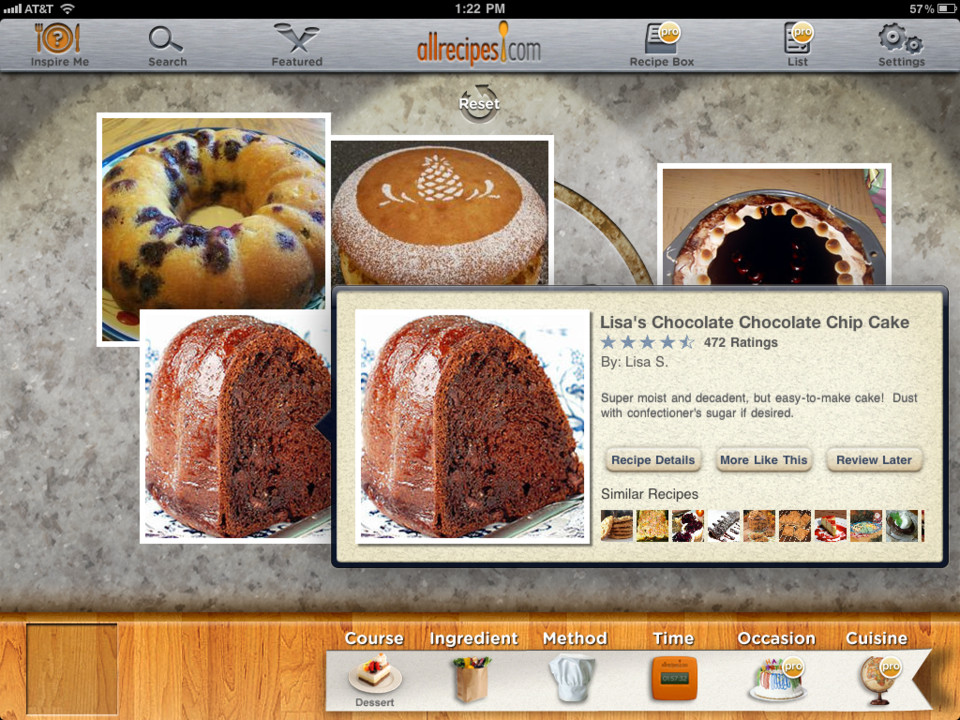 Allrecipes你的厨房灵感iPad应用界面设计，来源自黄蜂网https://woofeng.cn/ipad/