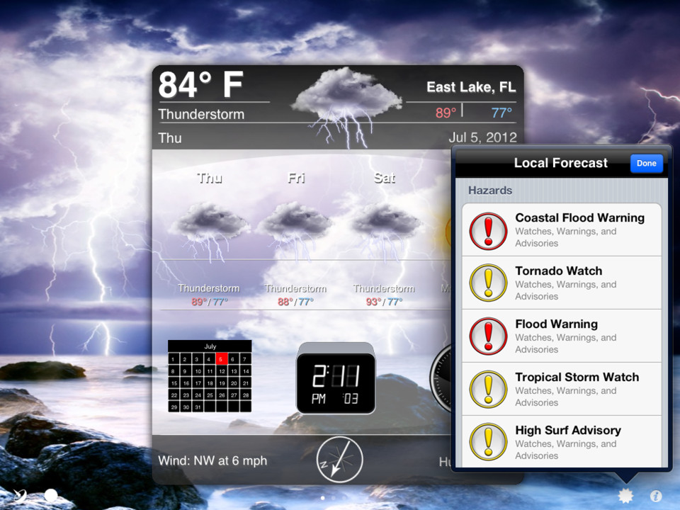 Weather Extreme iPad应用界面设计，来源自黄蜂网https://woofeng.cn/ipad/