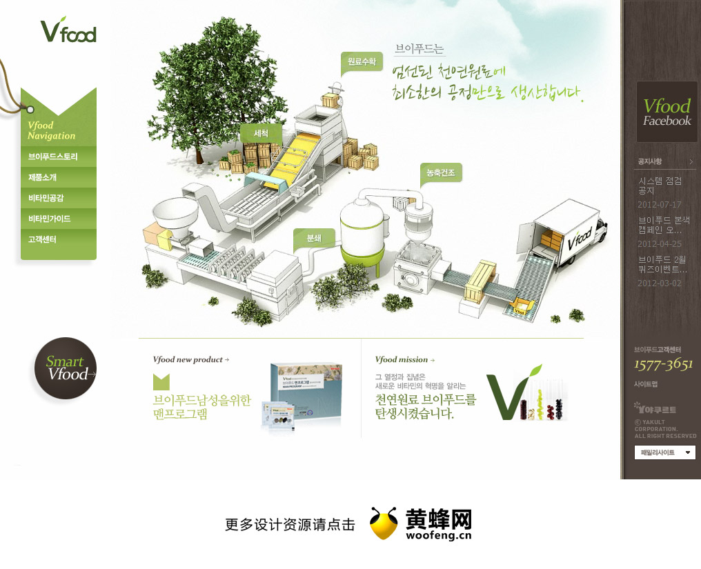 vfood韩国食品公司网站，来源自黄蜂网https://woofeng.cn/web/
