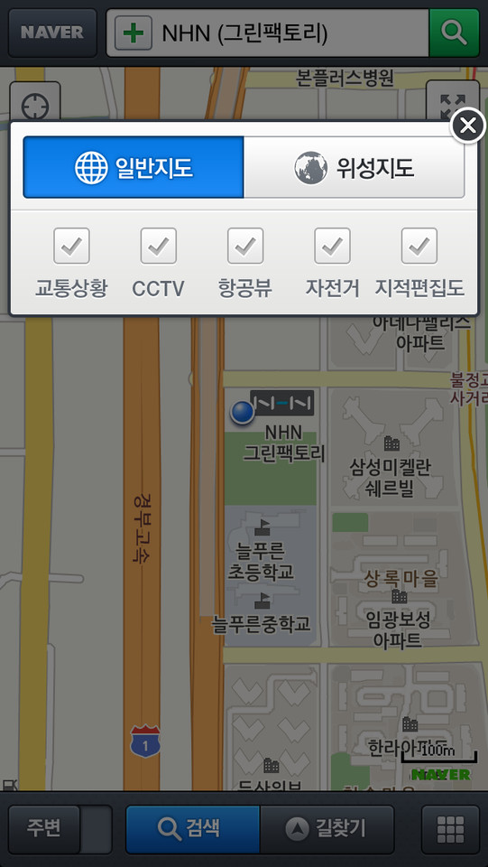 Naver地图应用手机界面设计，来源自黄蜂网https://woofeng.cn/mobile/