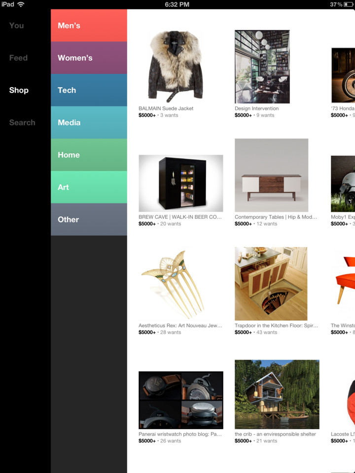 Svpply收藏你喜欢的产品iPad界面设计，来源自黄蜂网https://woofeng.cn/ipad/