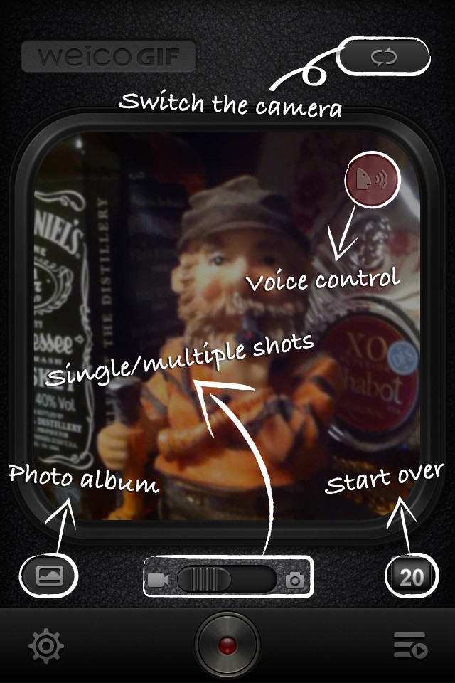 WeicoGIF“声控”LOMO GIF 相机引导页设计，来源自黄蜂网https://woofeng.cn/mobile/