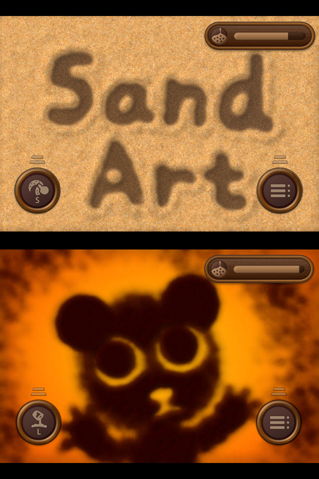 Sand Art沙画模拟绘图娱乐手机应用界面设计，来源自黄蜂网https://woofeng.cn/mobile/