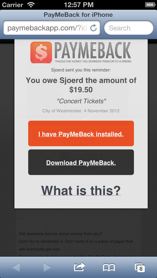 PayMeBack财务手机应用界面设计，来源自黄蜂网https://woofeng.cn/mobile/