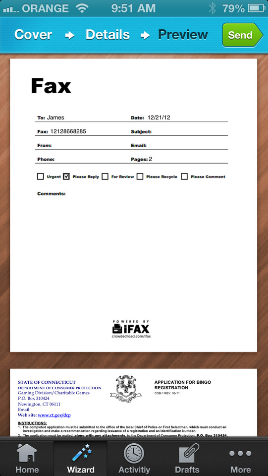 iFax发送和接收传真手机应用界面设计，来源自黄蜂网https://woofeng.cn/mobile/