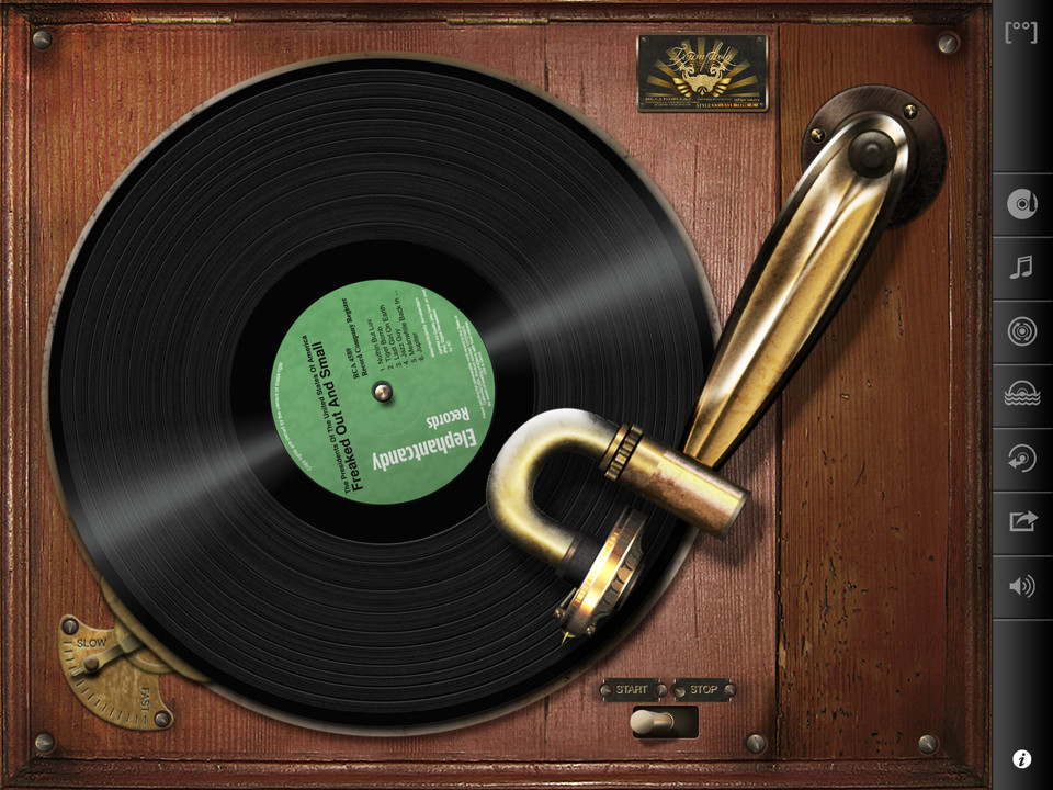 Vinyl真实的记录播放器iPad界面设计，来源自黄蜂网https://woofeng.cn/ipad/