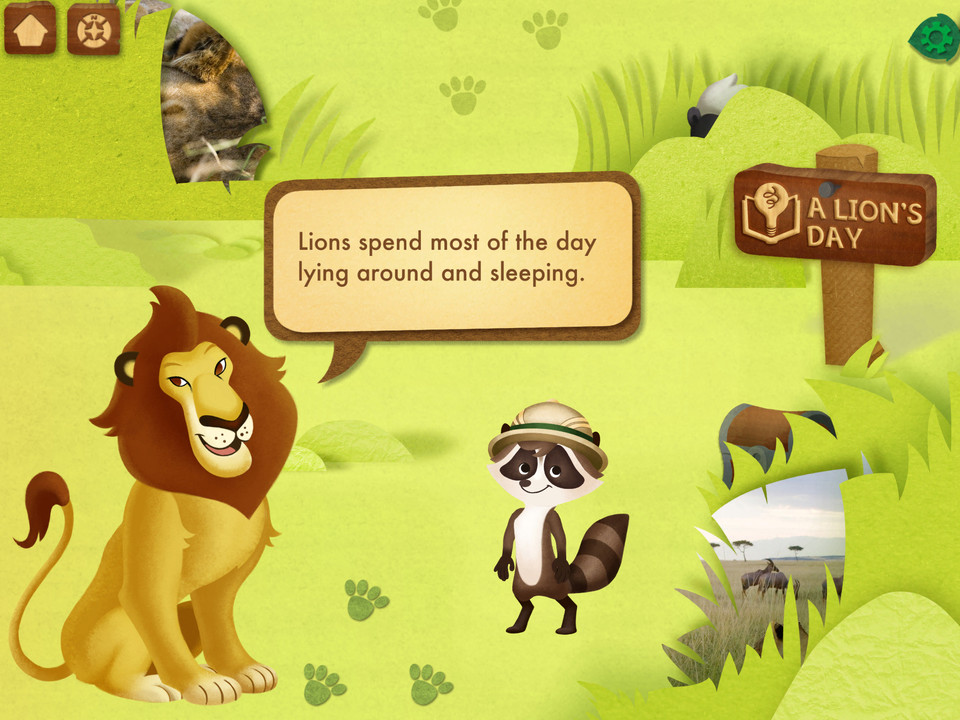 Lions冒险的一生iPad教育应用界面设计，来源自黄蜂网https://woofeng.cn/ipad/