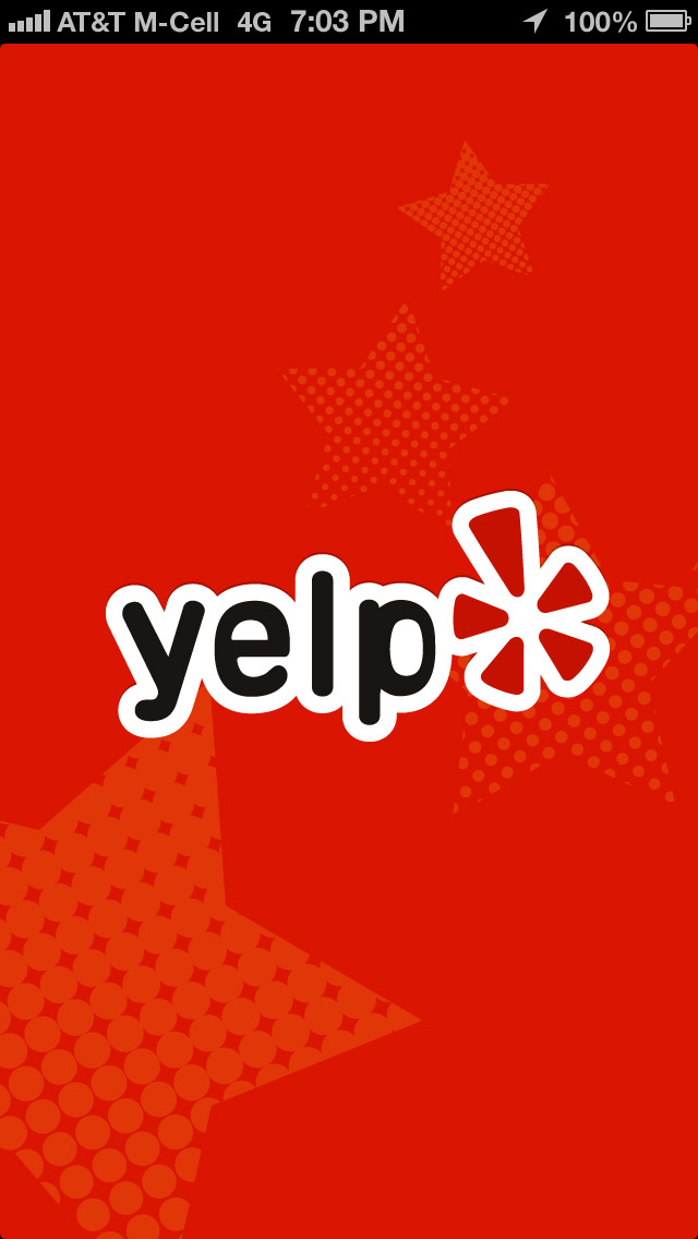YELP生活应用启动界面设计，来源自黄蜂网https://woofeng.cn/mobile/