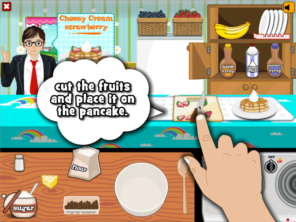 Pancake Rush煎饼iPad游戏应用界面设计，来源自黄蜂网https://woofeng.cn/ipad/