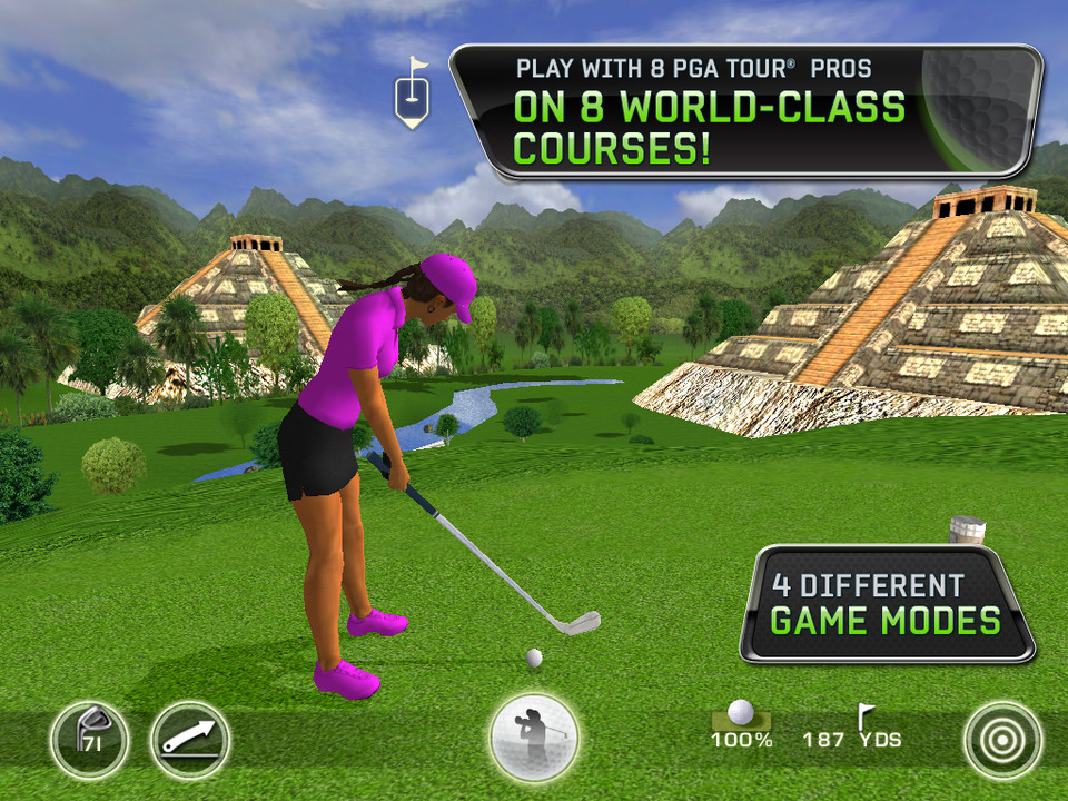 老虎伍兹PGA TOUR高尔夫游戏iPad界面设计，来源自黄蜂网https://woofeng.cn/ipad/