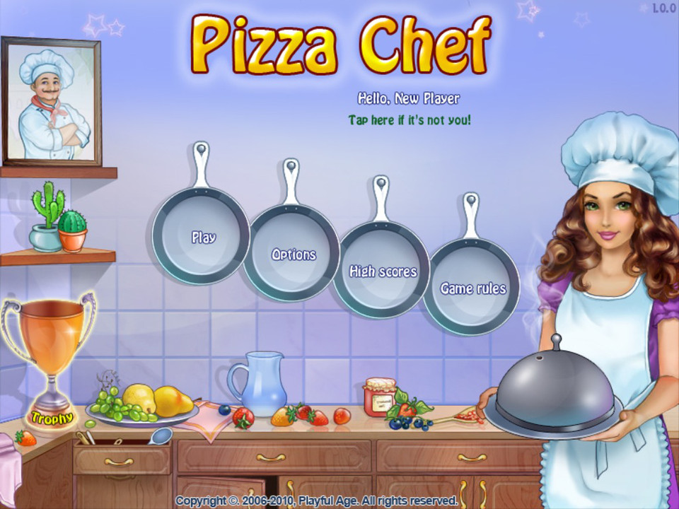 比萨厨师拼图游戏iPad界面设计，来源自黄蜂网https://woofeng.cn/ipad/
