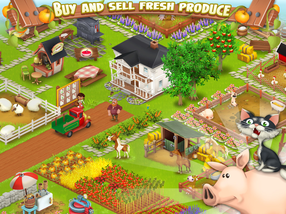 Hay Day养殖iPad游戏界面设计，来源自黄蜂网https://woofeng.cn/ipad/
