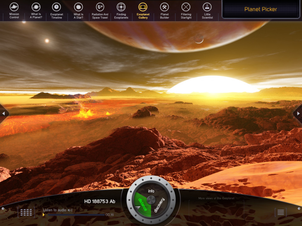 系外行星之旅iPad应用界面设计，来源自黄蜂网https://woofeng.cn/ipad/