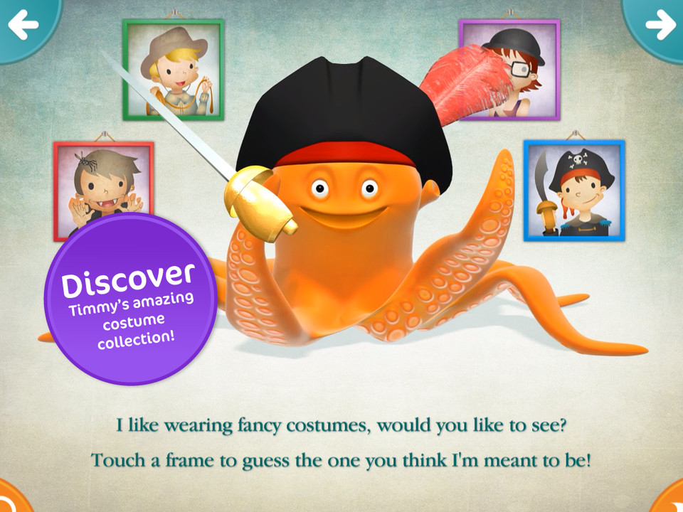 Timmy Tickle儿童图书iPad应用界面设计，来源自黄蜂网https://woofeng.cn/ipad/