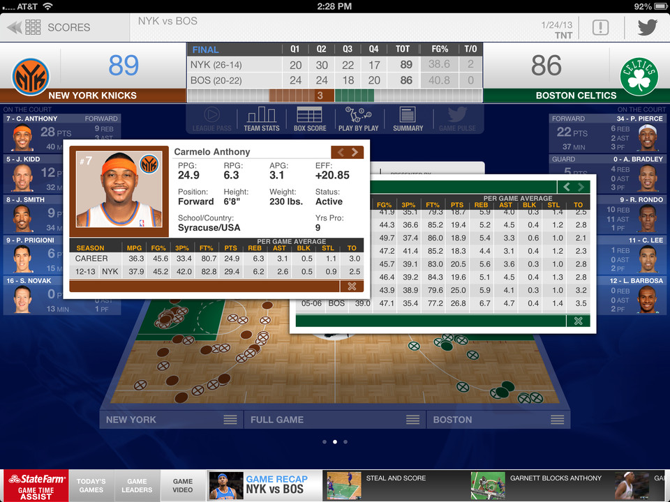 NBA赛事iPad应用界面设计，来源自黄蜂网https://woofeng.cn/ipad/