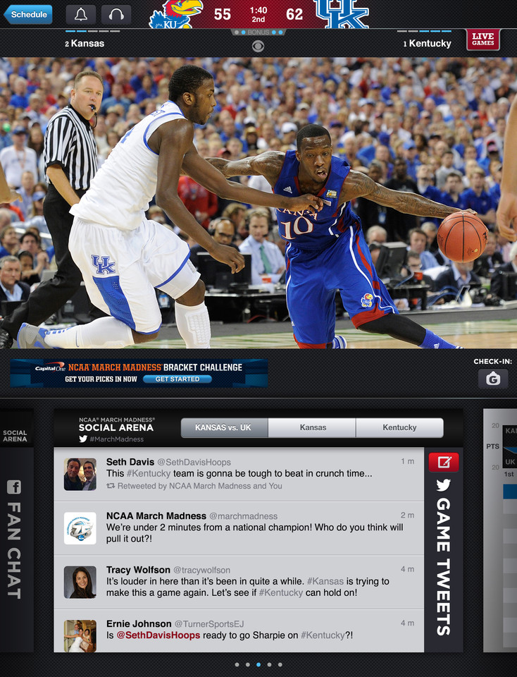 NCAA March Madness赛事直播iPad应用界面设计，来源自黄蜂网https://woofeng.cn/ipad/