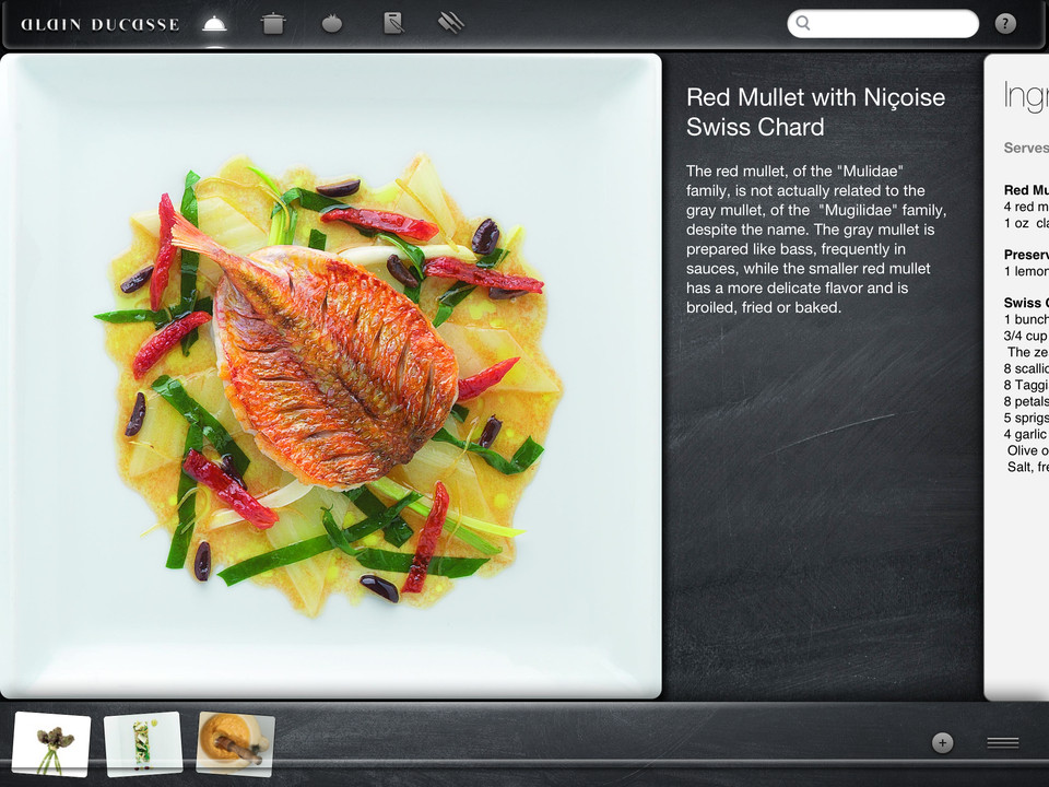 Alain Ducasse烹饪百科全书iPad应用界面设计，来源自黄蜂网https://woofeng.cn/ipad/