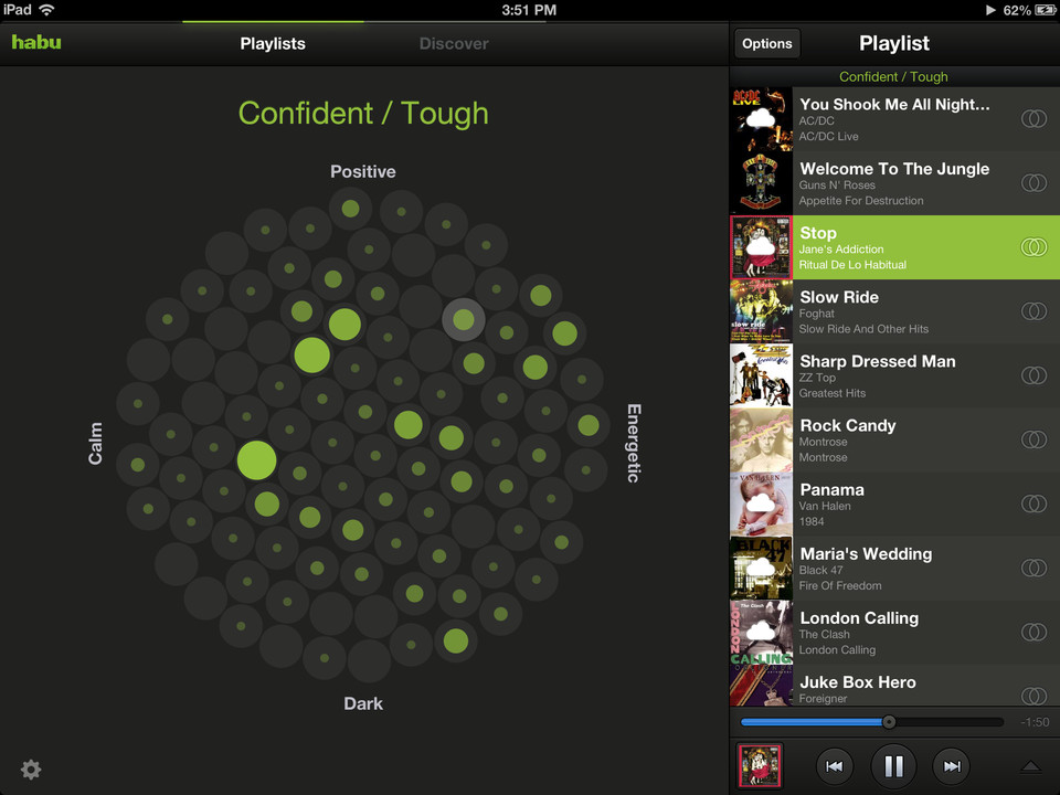 HABU音乐iPad应用界面设计，来源自黄蜂网https://woofeng.cn/ipad/