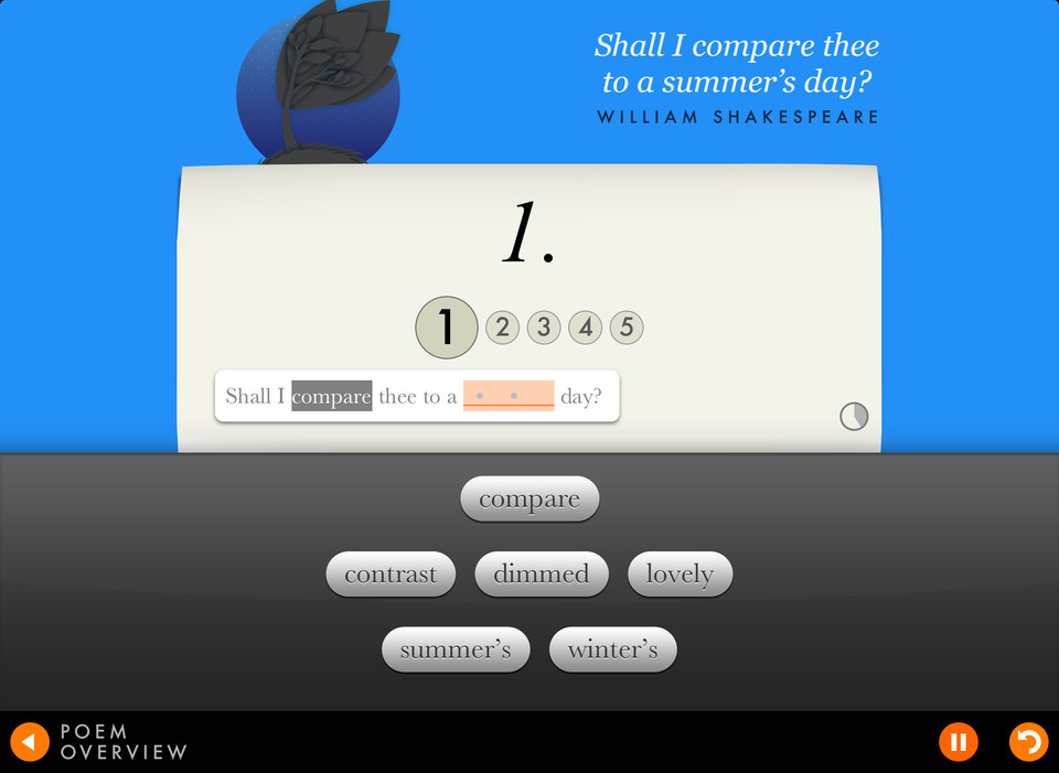 企鹅经典心诗iPad教育应用界面设计，来源自黄蜂网https://woofeng.cn/ipad/