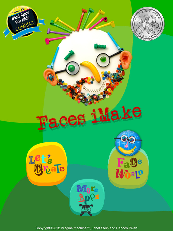 Faces iMake右脑创造力iPad教育应用界面设计，来源自黄蜂网https://woofeng.cn/ipad/