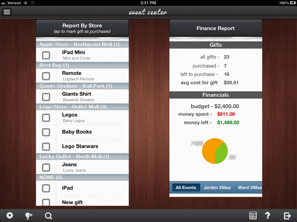 Gifts HD 2礼品采购iPad应用界面设计，来源自黄蜂网https://woofeng.cn/ipad/
