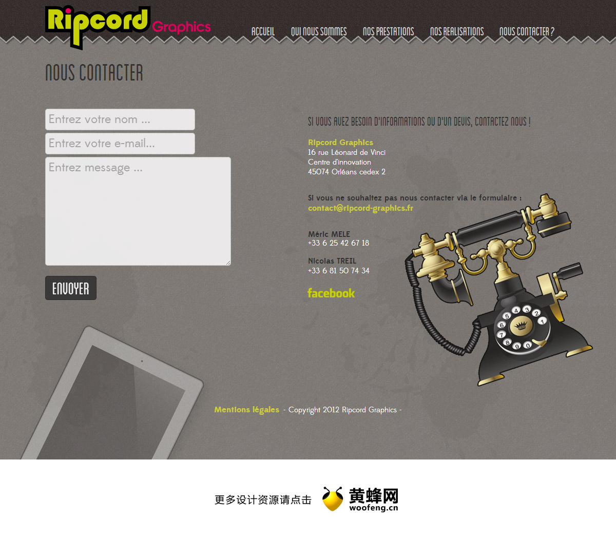 Ripcord Graphics网站联系表单设计，来源自黄蜂网https://woofeng.cn/webcut/
